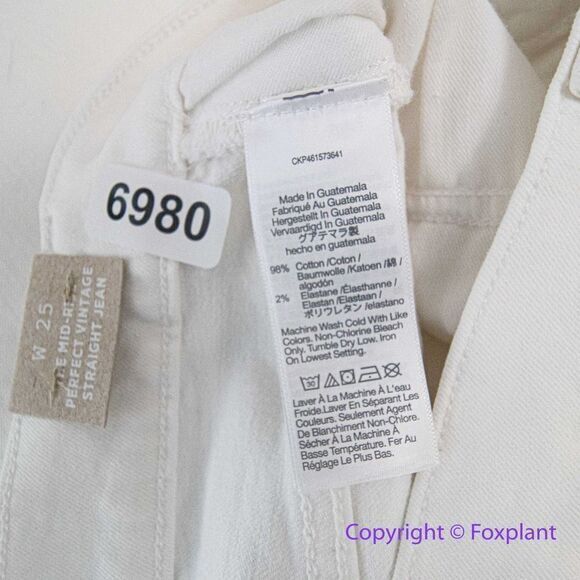 NEW Madewell Mid-Rise Perfect Vintage Straight Jean in Tile White, 25 - Picture 16 of 16